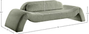 Austin 107" Corduroy Upholstered Sofa in Green - 44009Green-S
