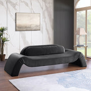 Austin 107" Velvet Upholstered Upholstered Sofa in Black - 44008Black-S