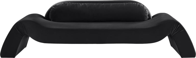 Austin 107" Velvet Upholstered Upholstered Sofa in Black - 44008Black-S