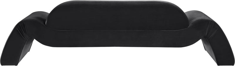 Austin 107" Velvet Upholstered Upholstered Sofa in Black - 44008Black-S