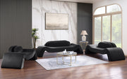 Austin 107" Velvet Upholstered Upholstered Sofa in Black - 44008Black-S