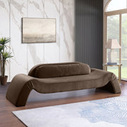 Austin 107" Velvet Upholstered Upholstered Sofa in Brown - 44008Brown-S