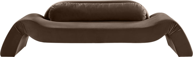 Austin 107" Velvet Upholstered Upholstered Sofa in Brown - 44008Brown-S