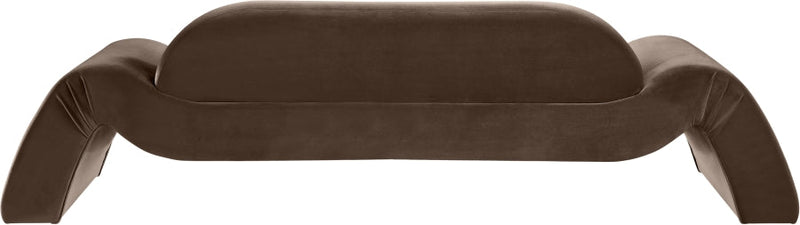 Austin 107" Velvet Upholstered Upholstered Sofa in Brown - 44008Brown-S
