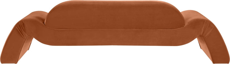 Austin 107" Velvet Upholstered Upholstered Sofa in Cognac - 44008Cognac-S