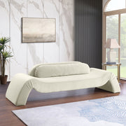 Austin 107" Velvet Upholstered Upholstered Sofa in Cream - 44008Cream-S