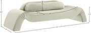 Austin 107" Velvet Upholstered Upholstered Sofa in Cream - 44008Cream-S