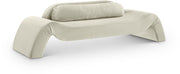 Austin 107" Velvet Upholstered Upholstered Sofa in Cream - 44008Cream-S