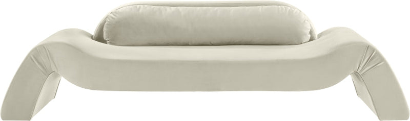 Austin 107" Velvet Upholstered Upholstered Sofa in Cream - 44008Cream-S