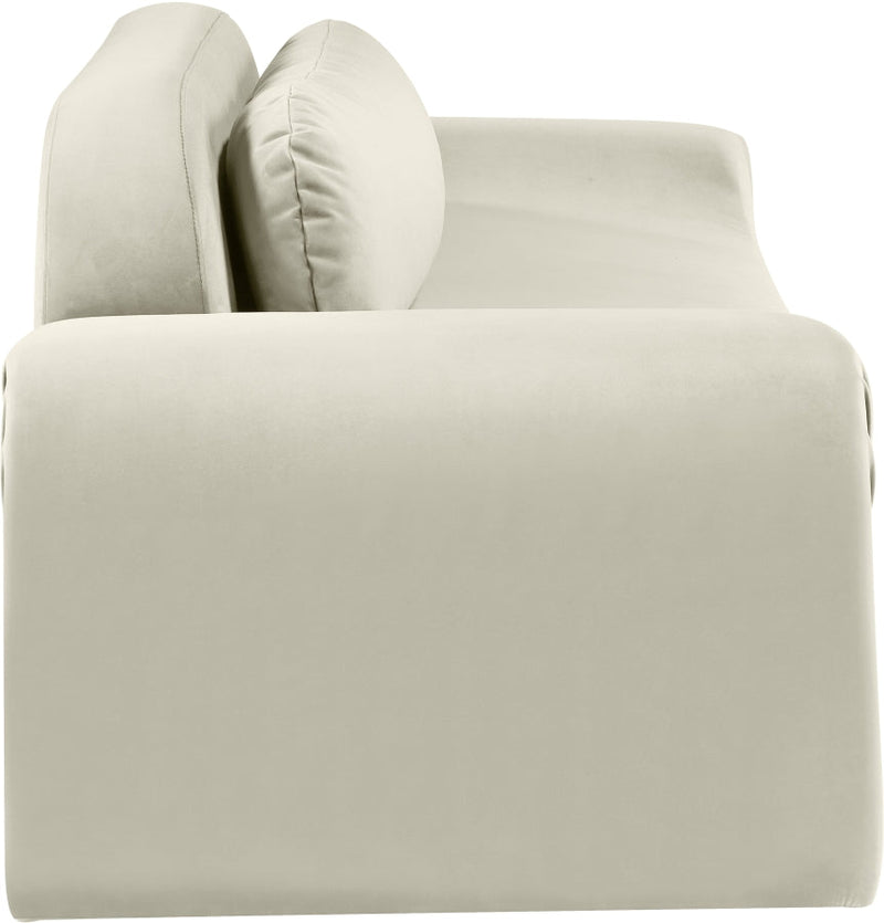 Austin 107" Velvet Upholstered Upholstered Sofa in Cream - 44008Cream-S