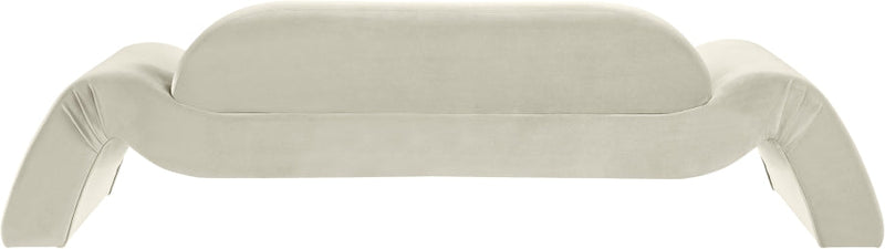 Austin 107" Velvet Upholstered Upholstered Sofa in Cream - 44008Cream-S