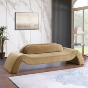 Austin 107" Velvet Upholstered Upholstered Sofa in Saddle - 44008Saddle-S