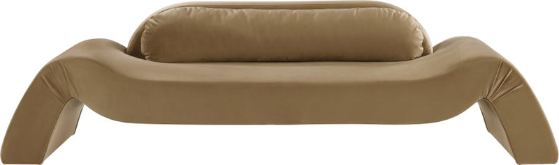 Austin 107" Velvet Upholstered Upholstered Sofa in Saddle - 44008Saddle-S