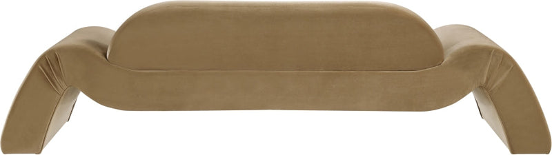 Austin 107" Velvet Upholstered Upholstered Sofa in Saddle - 44008Saddle-S