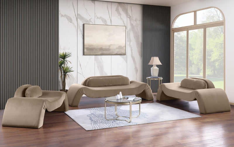 Austin 107" Velvet Upholstered Upholstered Sofa in Taupe - 44008Taupe-S
