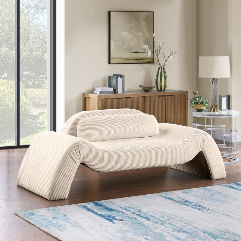 Austin 87.5" Corduroy Upholstered Loveseat in Beige - 44009Beige-L