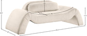 Austin 87.5" Corduroy Upholstered Loveseat in Beige - 44009Beige-L