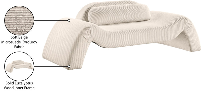 Austin 87.5" Corduroy Upholstered Loveseat in Beige - 44009Beige-L