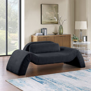 Austin 87.5" Corduroy Upholstered Loveseat in Black - 44009Black-L