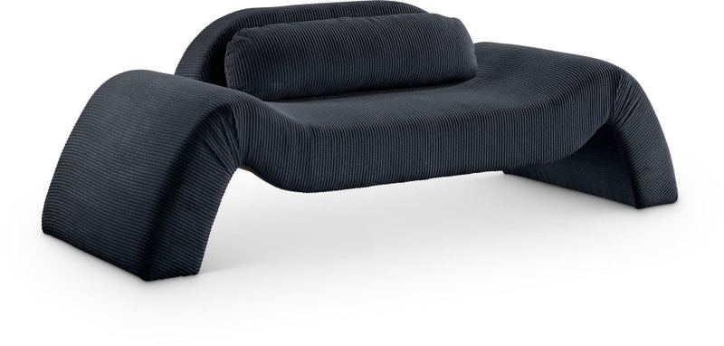 Austin 87.5" Corduroy Upholstered Loveseat in Black - 44009Black-L