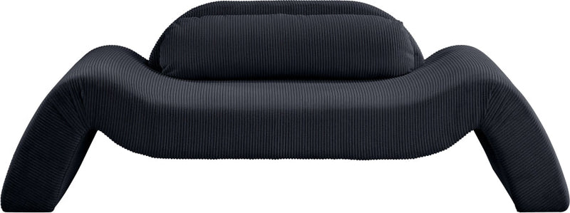 Austin 87.5" Corduroy Upholstered Loveseat in Black - 44009Black-L