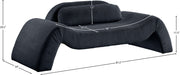 Austin 87.5" Corduroy Upholstered Loveseat in Black - 44009Black-L