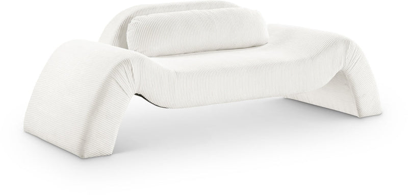 Austin 87.5" Corduroy Upholstered Loveseat in Cream - 44009Cream-L