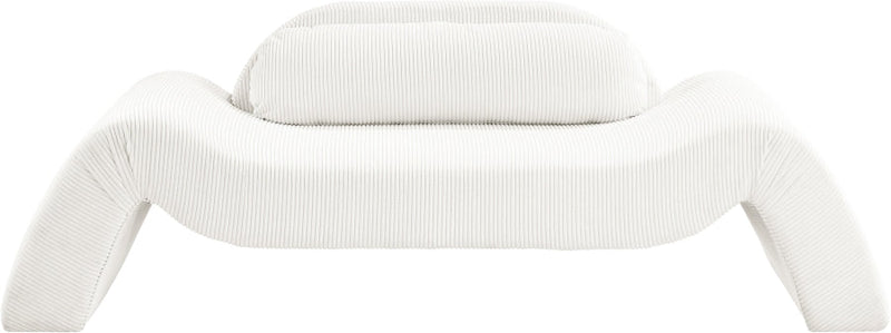 Austin 87.5" Corduroy Upholstered Loveseat in Cream - 44009Cream-L