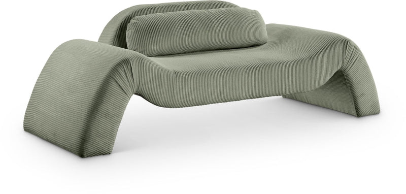 Austin 87.5" Corduroy Upholstered Loveseat in Green - 44009Green-L