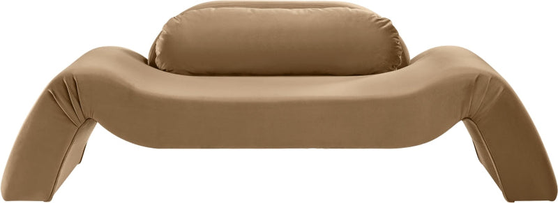 Austin 87.5" Velvet Upholstered Upholstered Loveseat in Beige - 44008Beige-L
