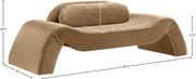 Austin 87.5" Velvet Upholstered Upholstered Loveseat in Beige - 44008Beige-L