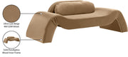 Austin 87.5" Velvet Upholstered Upholstered Loveseat in Beige - 44008Beige-L