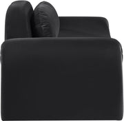 Austin 87.5" Velvet Upholstered Upholstered Loveseat in Black - 44008Black-L