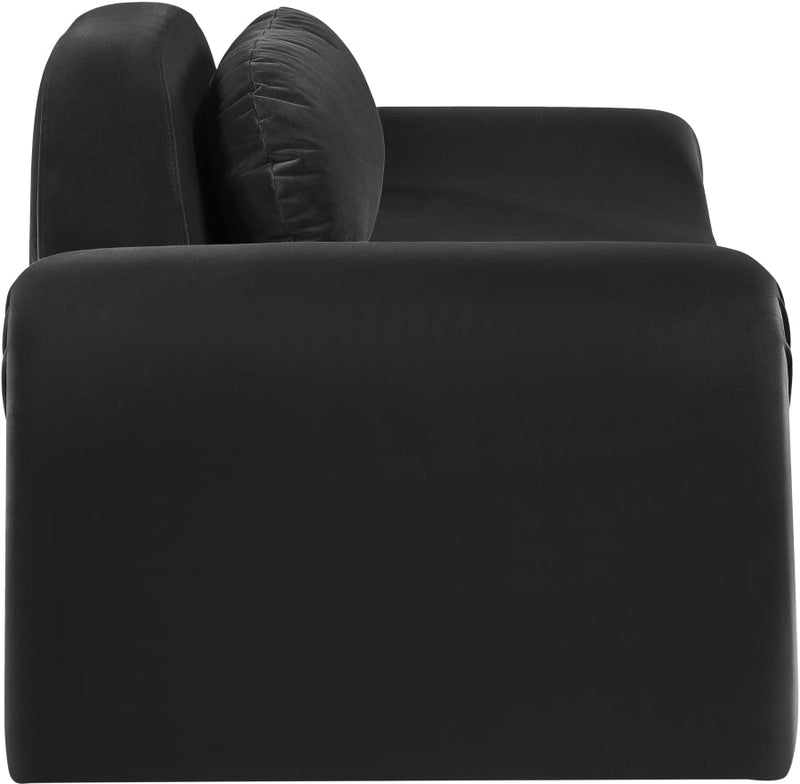 Austin 87.5" Velvet Upholstered Upholstered Loveseat in Black - 44008Black-L