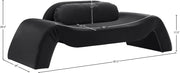 Austin 87.5" Velvet Upholstered Upholstered Loveseat in Black - 44008Black-L