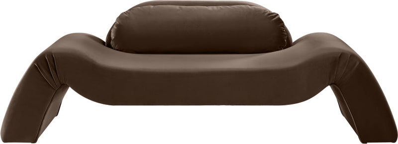 Austin 87.5" Velvet Upholstered Upholstered Loveseat in Brown - 44008Brown-L
