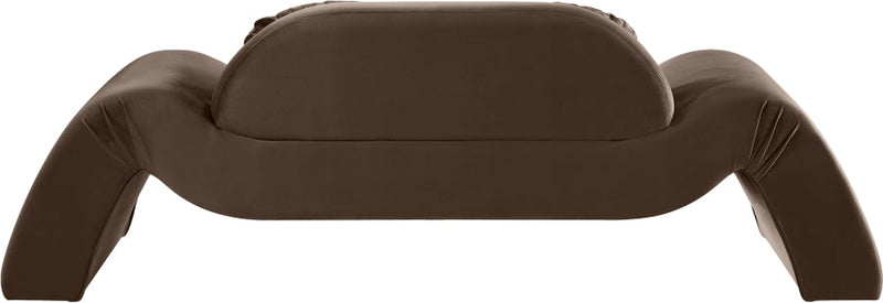 Austin 87.5" Velvet Upholstered Upholstered Loveseat in Brown - 44008Brown-L