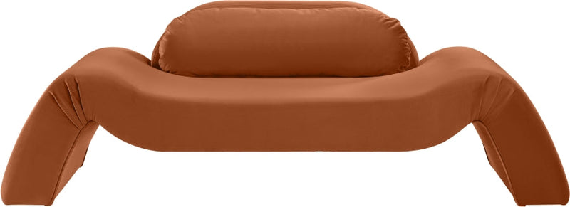 Austin 87.5" Velvet Upholstered Upholstered Loveseat in Cognac - 44008Cognac-L