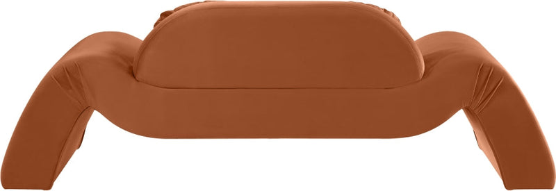 Austin 87.5" Velvet Upholstered Upholstered Loveseat in Cognac - 44008Cognac-L