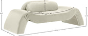 Austin 87.5" Velvet Upholstered Upholstered Loveseat in Cream - 44008Cream-L