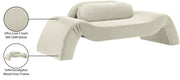 Austin 87.5" Velvet Upholstered Upholstered Loveseat in Cream - 44008Cream-L