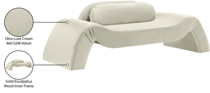 Austin 87.5" Velvet Upholstered Upholstered Loveseat in Cream - 44008Cream-L