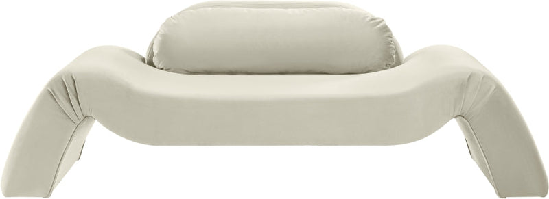 Austin 87.5" Velvet Upholstered Upholstered Loveseat in Cream - 44008Cream-L