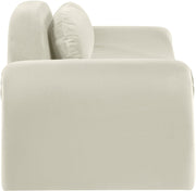 Austin 87.5" Velvet Upholstered Upholstered Loveseat in Cream - 44008Cream-L