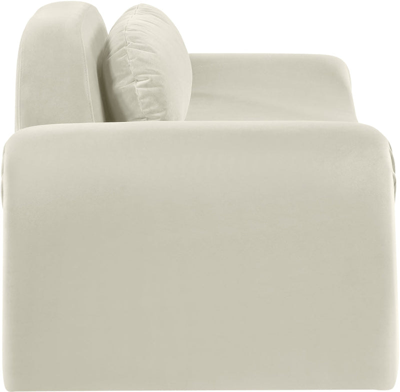 Austin 87.5" Velvet Upholstered Upholstered Loveseat in Cream - 44008Cream-L