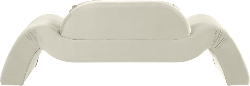 Austin 87.5" Velvet Upholstered Upholstered Loveseat in Cream - 44008Cream-L