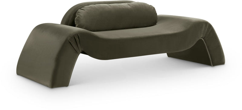 Austin 87.5" Velvet Upholstered Upholstered Loveseat in Green - 44008Green-L