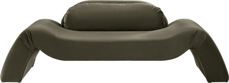 Austin 87.5" Velvet Upholstered Upholstered Loveseat in Green - 44008Green-L