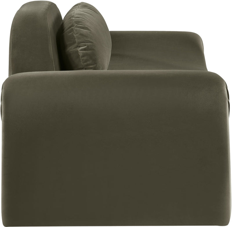 Austin 87.5" Velvet Upholstered Upholstered Loveseat in Green - 44008Green-L