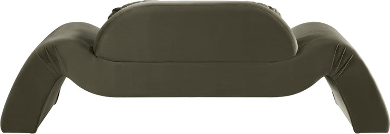 Austin 87.5" Velvet Upholstered Upholstered Loveseat in Green - 44008Green-L